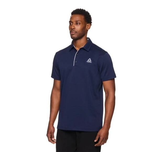 Reebok Other - Reebok Performance Ace Polo Shirt Navy Blue Polyester Short Sleeve Men's XL